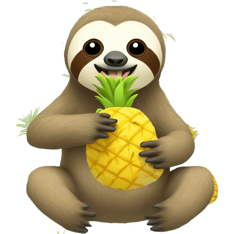 Sloth eating a pineapple  emoji