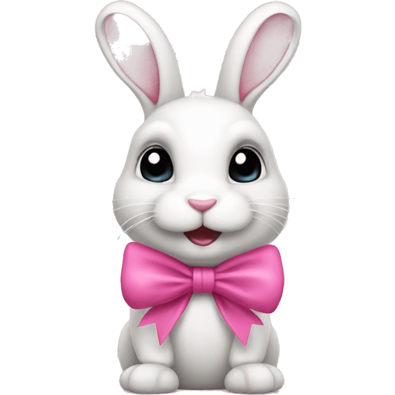 bunny with pink bow emoji