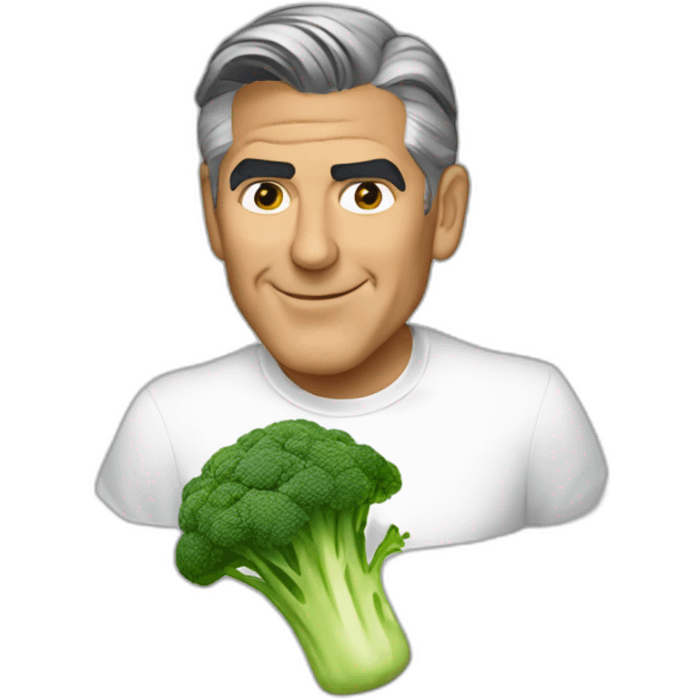 george clooney eating broccoli emoji