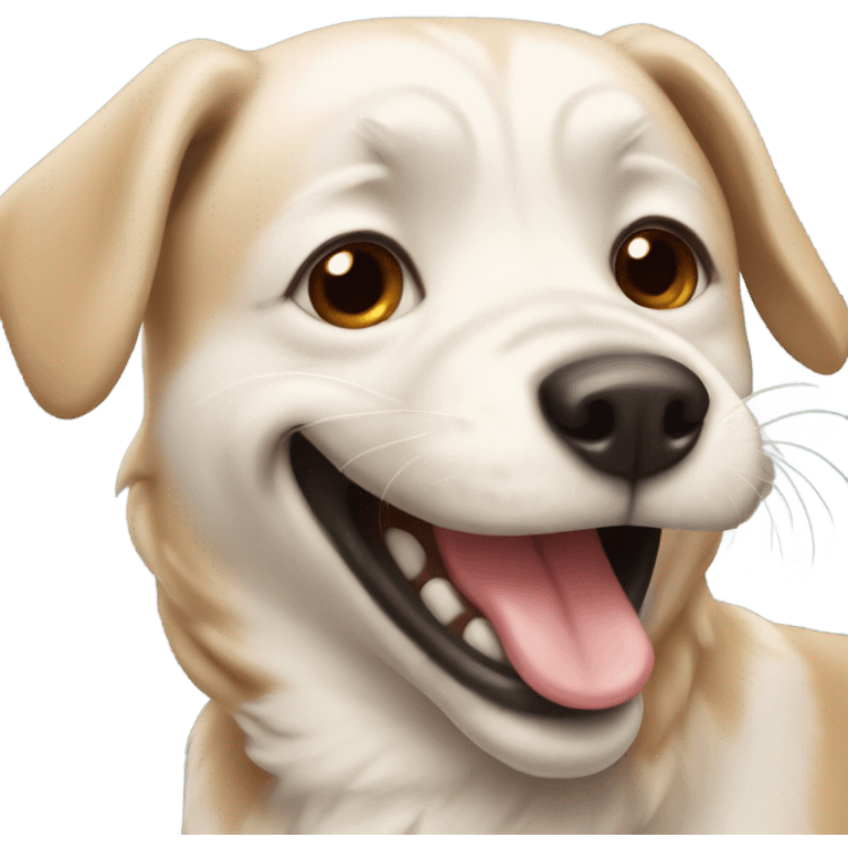 Dogs laugh heartily emoji