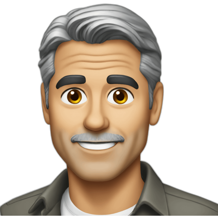 george clooney cartoon wearing shirt emoji