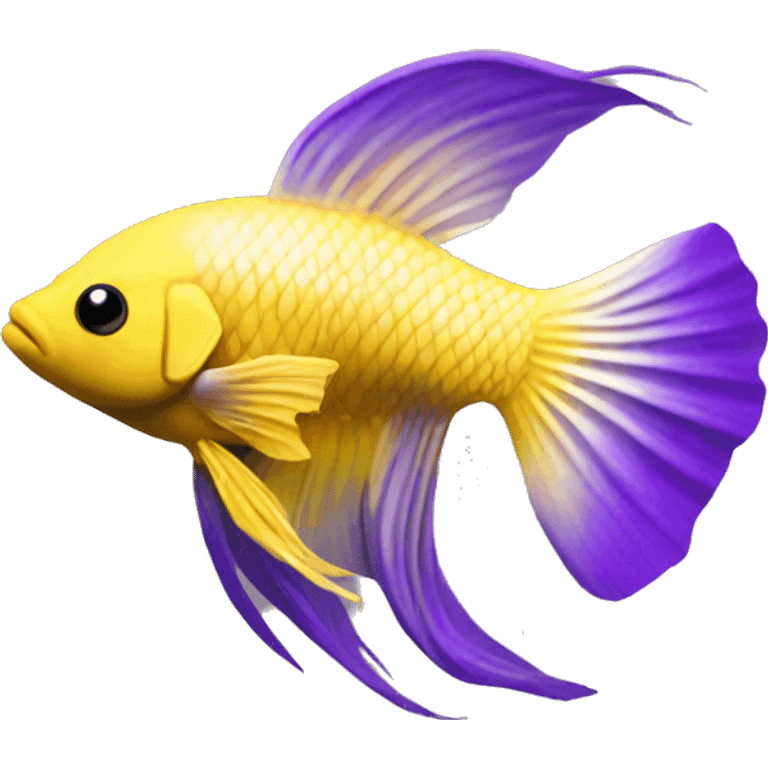 yellow black white purple beta fish emoji