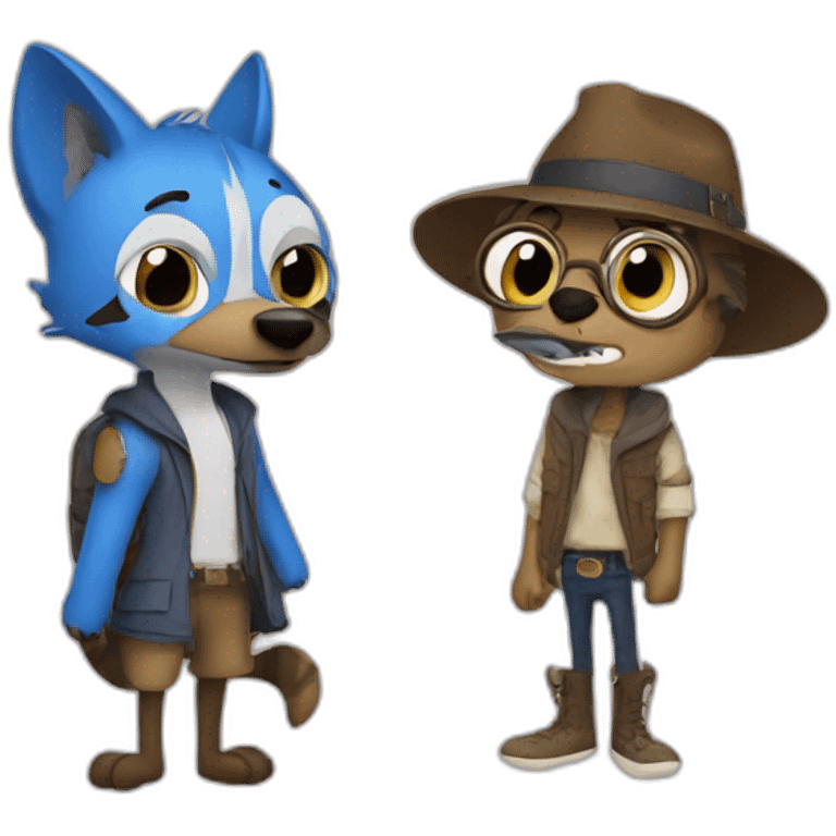 Mordecai and Rigby emoji