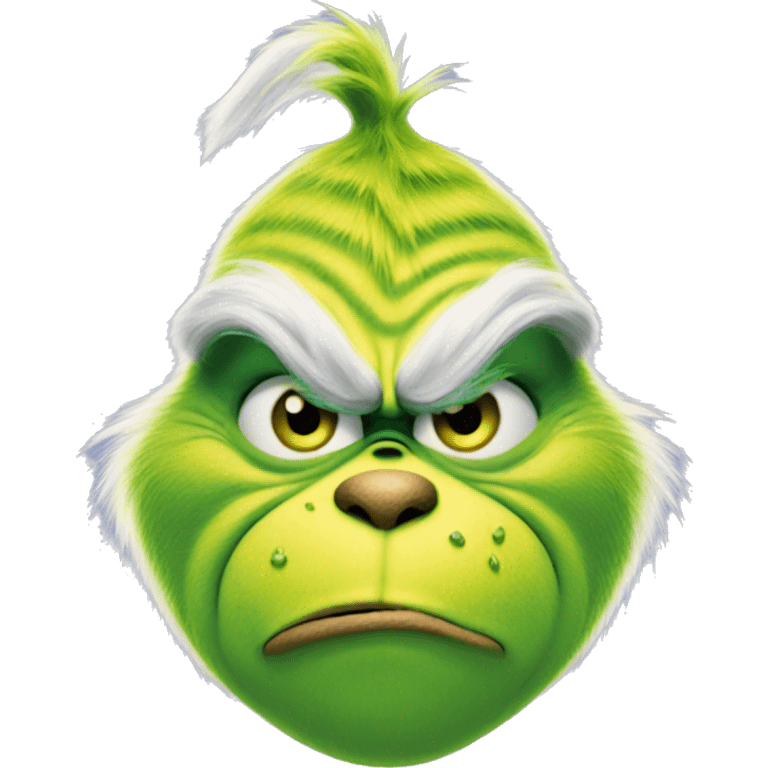 The Grinch making an annoyed Face emoji