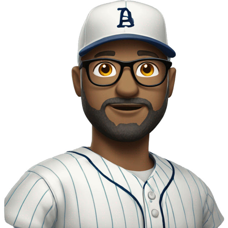 bald man with a base ball hat beard and glasses emoji