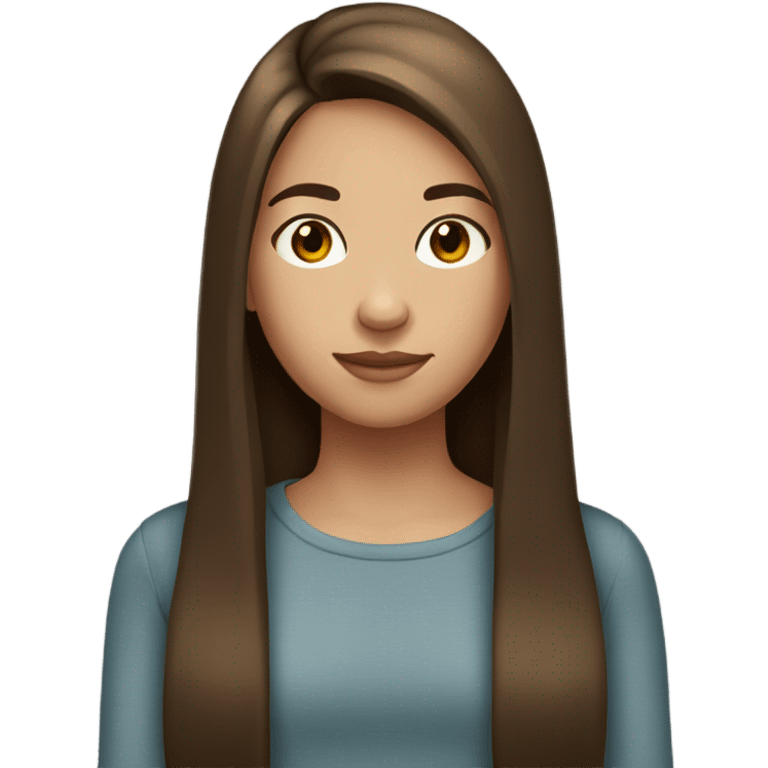 teen girl with medium straight brown hair emoji