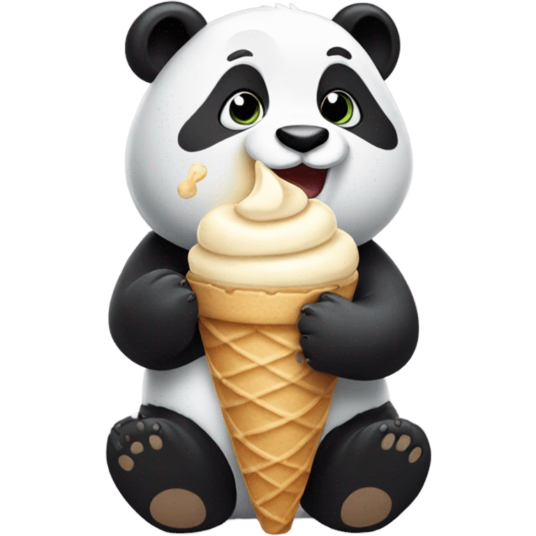 Panda eating ice cream emoji