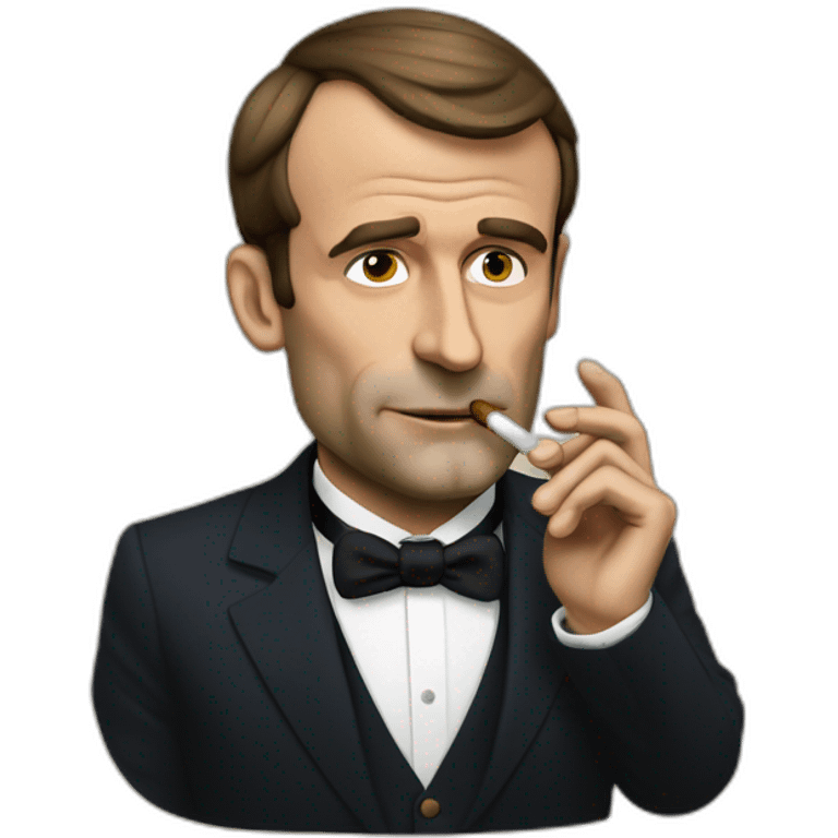 Macron french president smoking cigar emoji