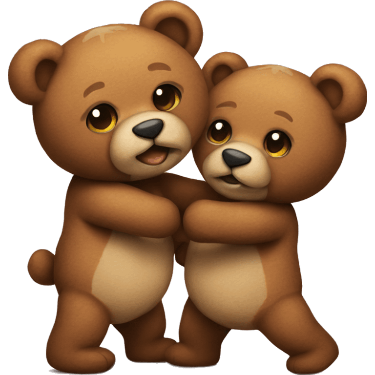 Two teddy bears fighting emoji