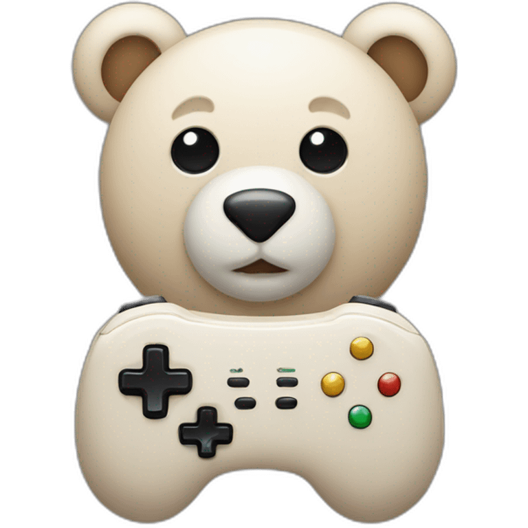 Ours qui joue à la console emoji