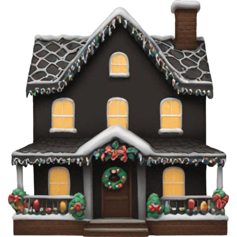 Black gingerbread house emoji