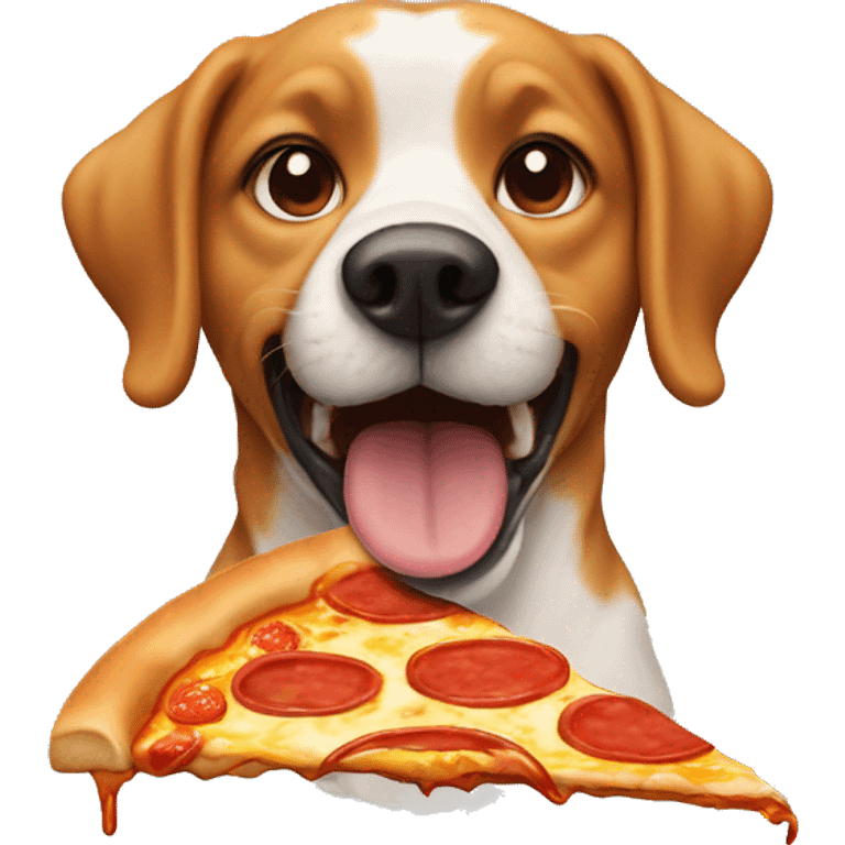 Dog eating pizza emoji