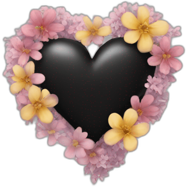 black heart with flowers emoji