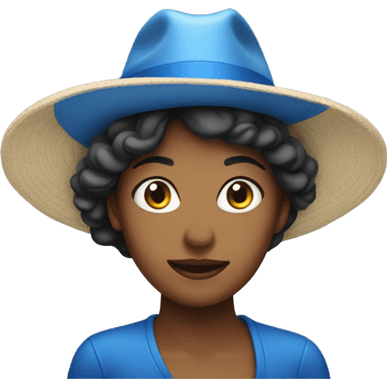 woman with blue hat emoji