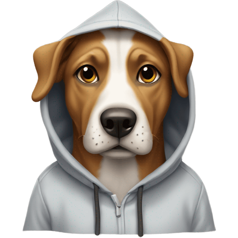 Dog wearing hoodie emoji