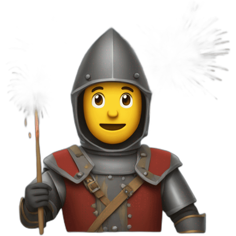 medieval Pyrotechnician seeing some fireworks go off in front of him emoji