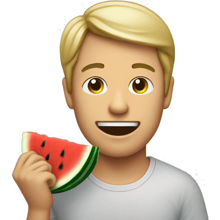 Man eating watermelon emoji