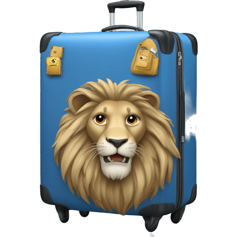 lion head on center of blue Luggage  emoji