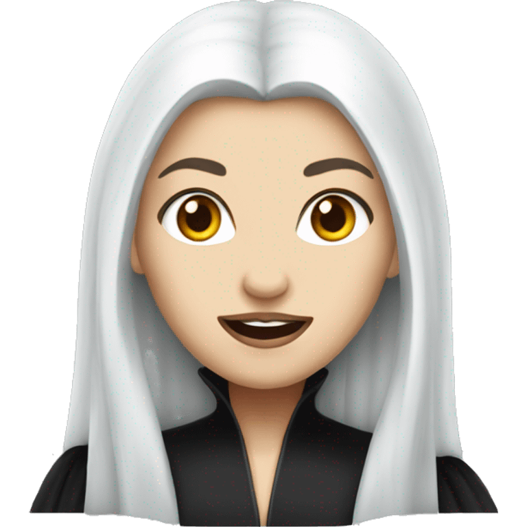 female dracula long white haie emoji