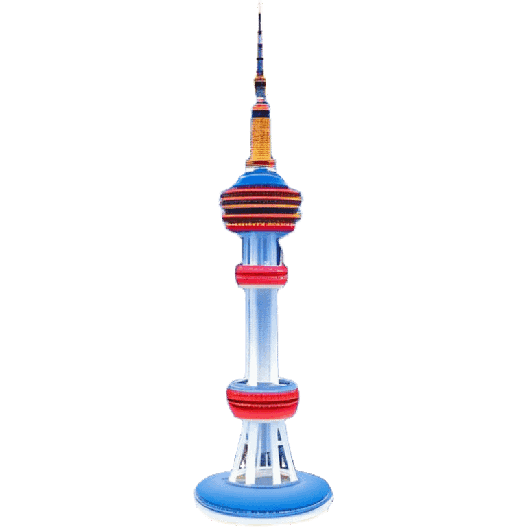 Cinematic Realistic N Seoul Tower Landmark Emoji, featuring the iconic tower perched atop Namsan Mountain, glowing against the night sky with panoramic city lights stretching beyond. emoji