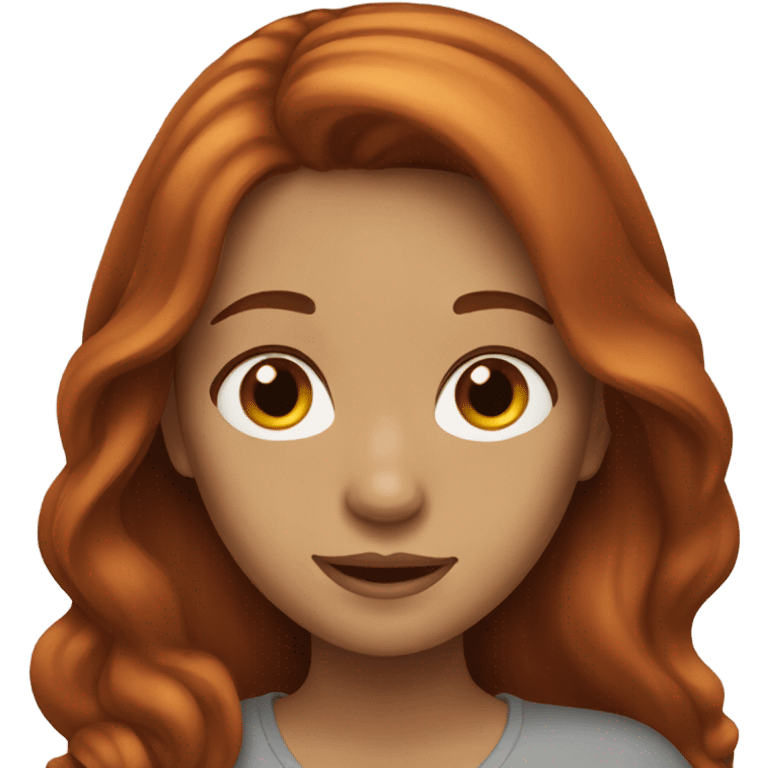 Auburn hair girl emoji