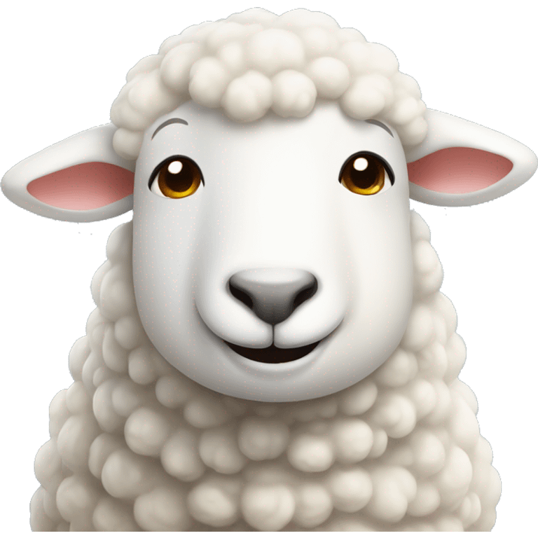 Cute white sheep face emoji