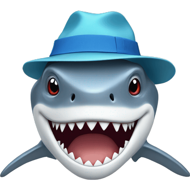 shark with hat emoji