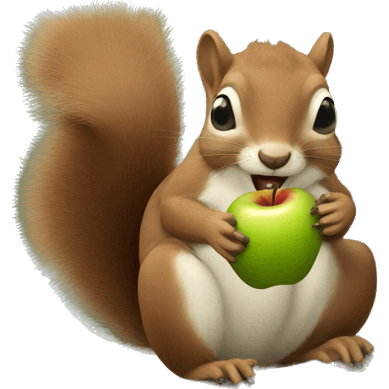 Squirrel eating an apple emoji