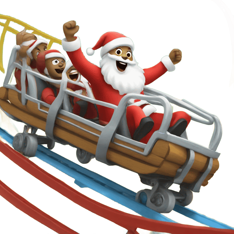 Santa on a roller coaster emoji