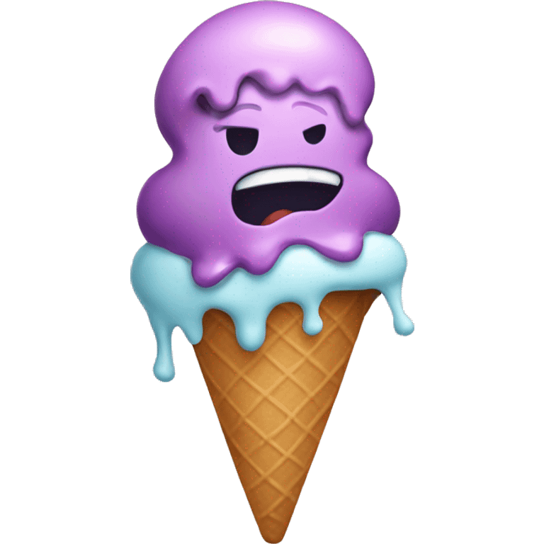 An among us creature biting an ice cream emoji