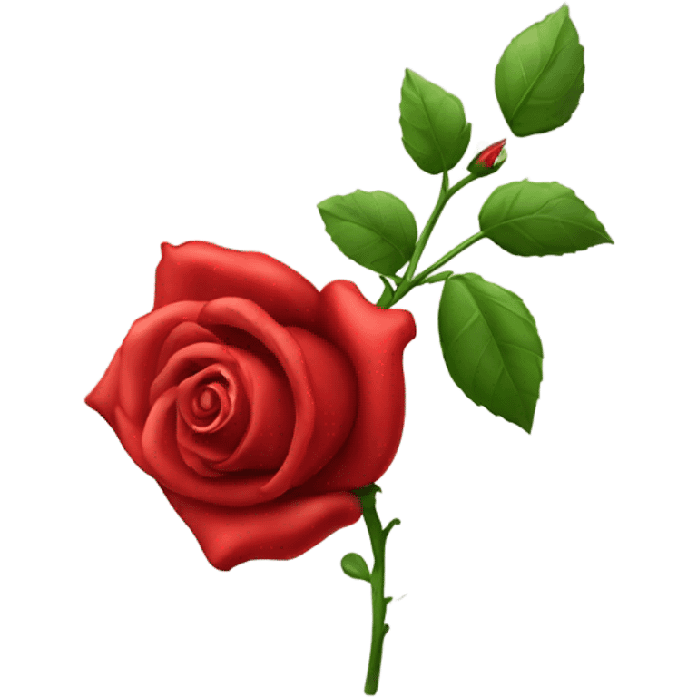 Red rose heart with stem emoji