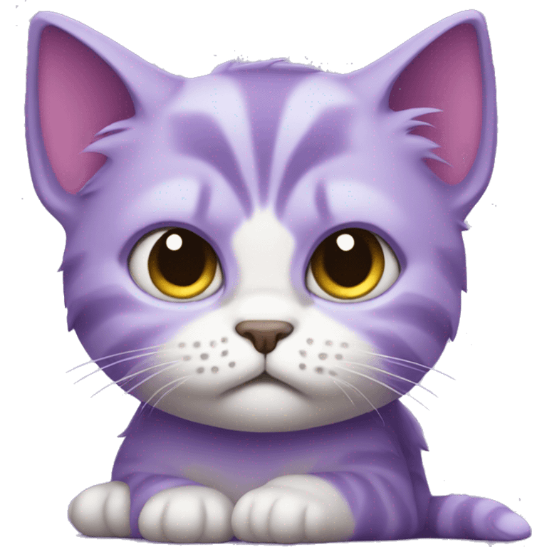 Grumpy purple kitten emoji