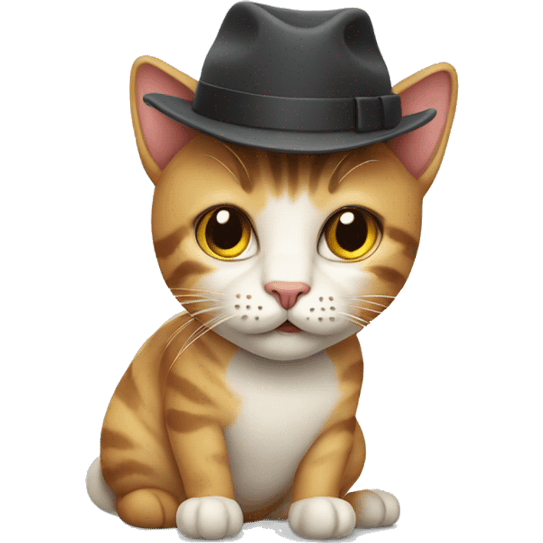 Cat wearing a hat emoji