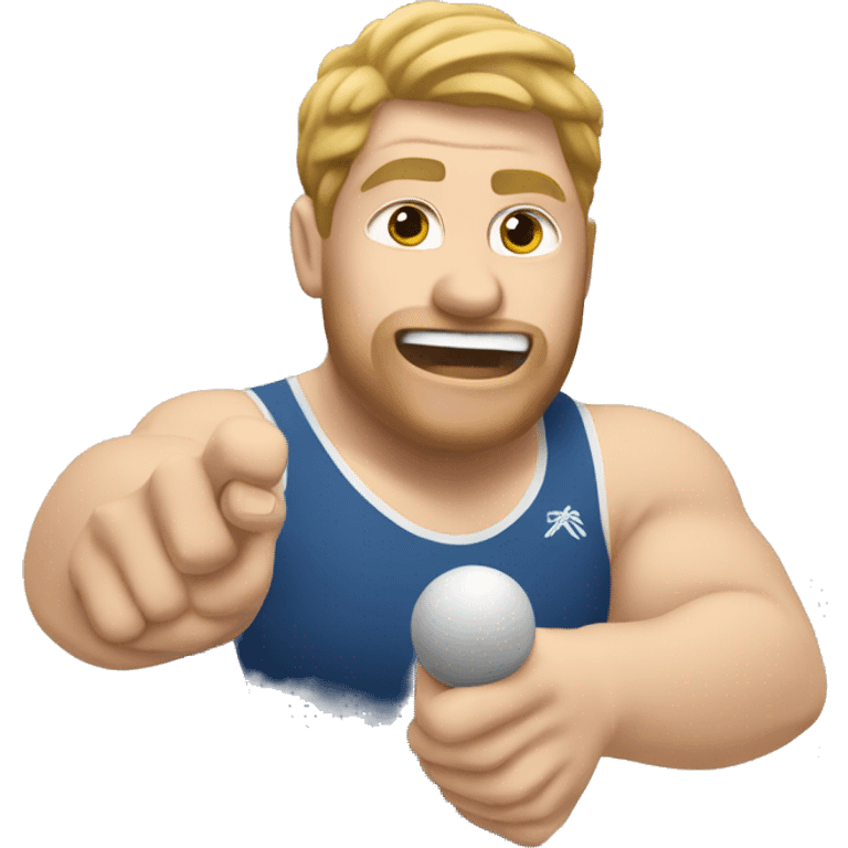 Big  white guy throwing a shotput emoji