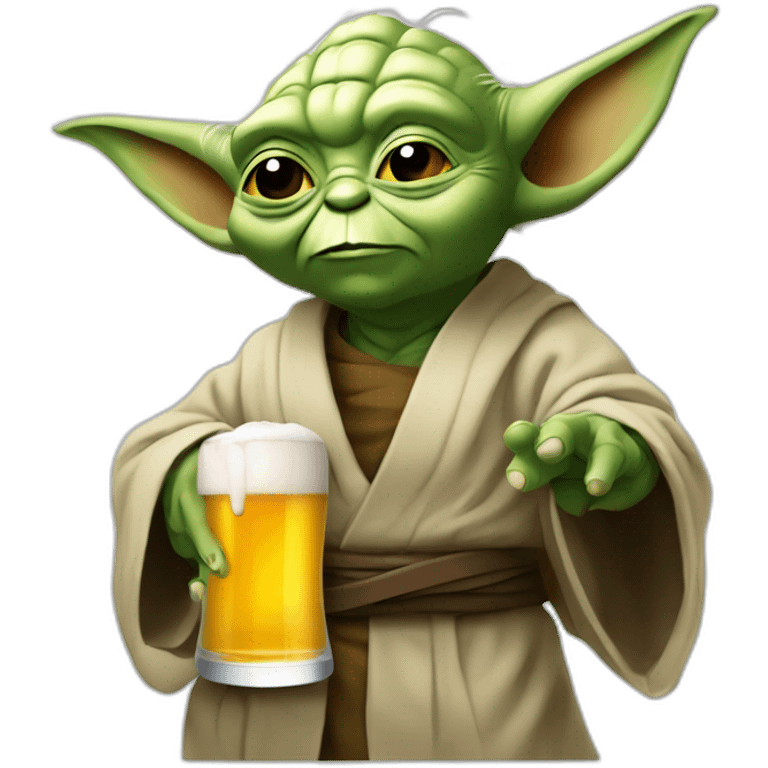 Yoda qui boire une bière emoji