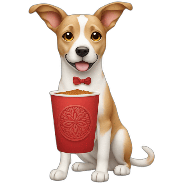 Dog with red chai  emoji