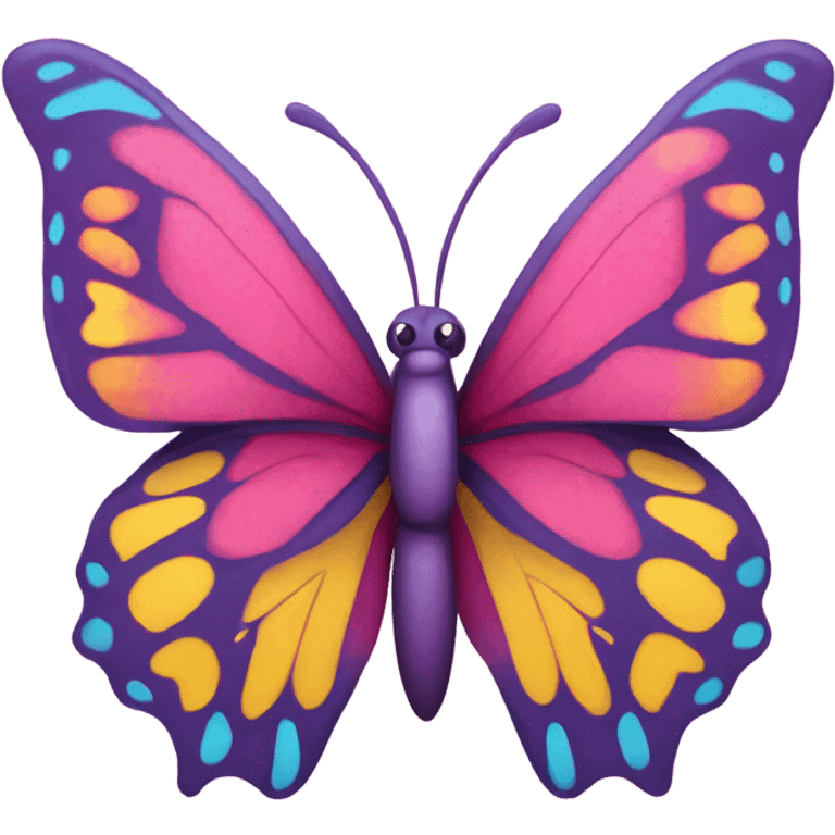 Butterfly pink and yellow  emoji