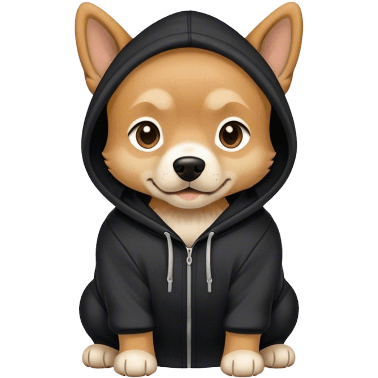 Dog wearing a hoodie emoji