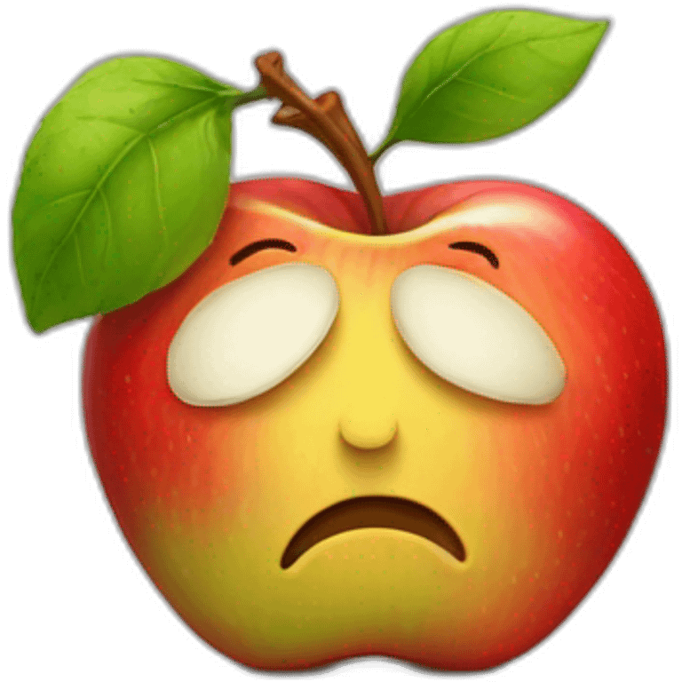 Sad apple emoji