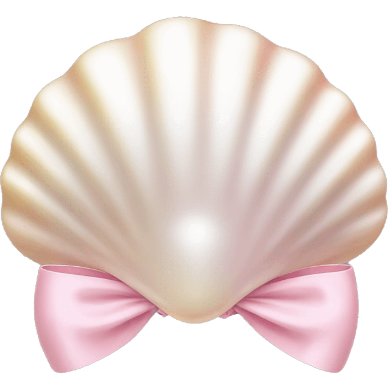 Pearl shell and light pink bow emoji