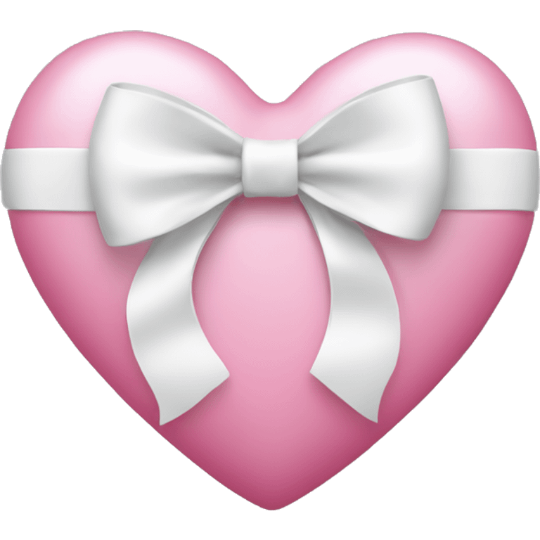 Pink heart with white bow emoji