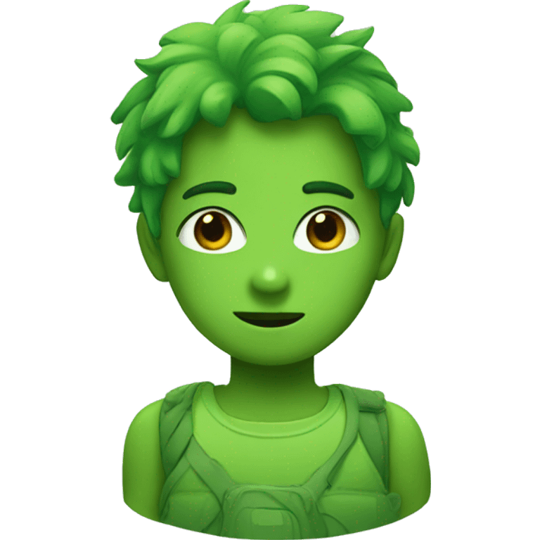 Green and cute emoji