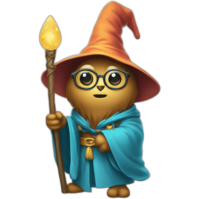 golang mascot as standing wizard with staff emoji