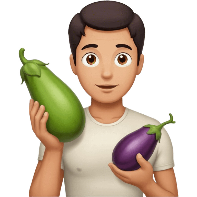 Man with egg plant emoji