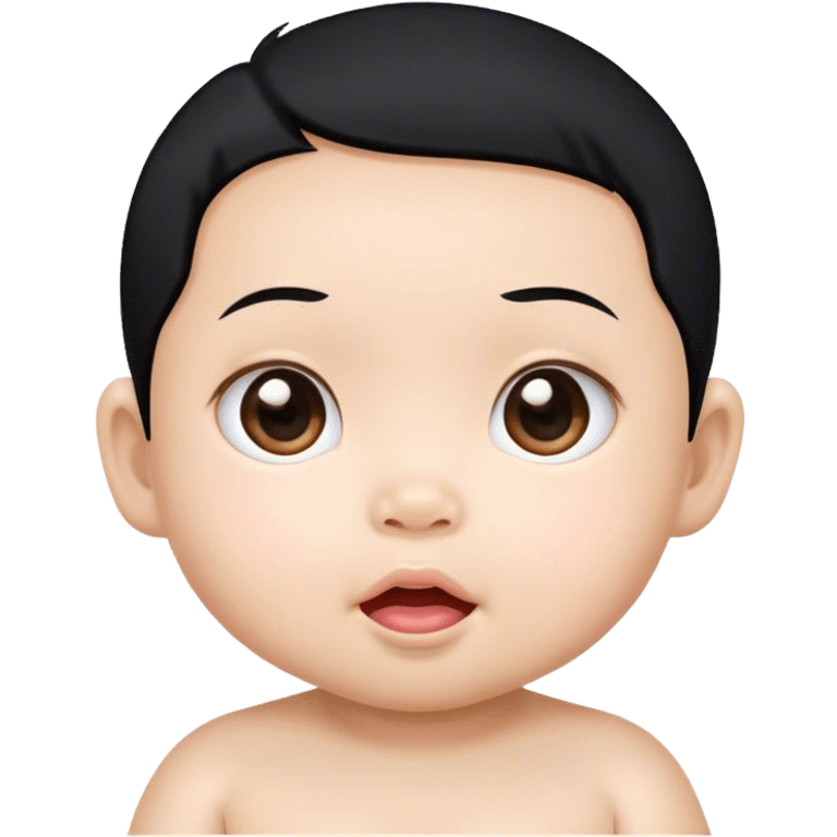 Cute Thai baby with black hair emoji