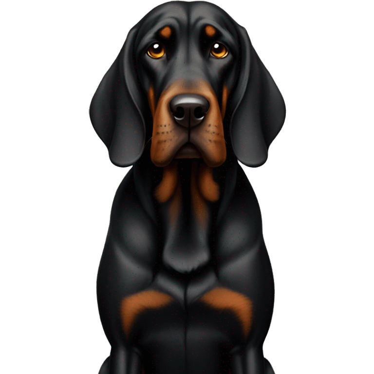 Black bloodhound standing  emoji