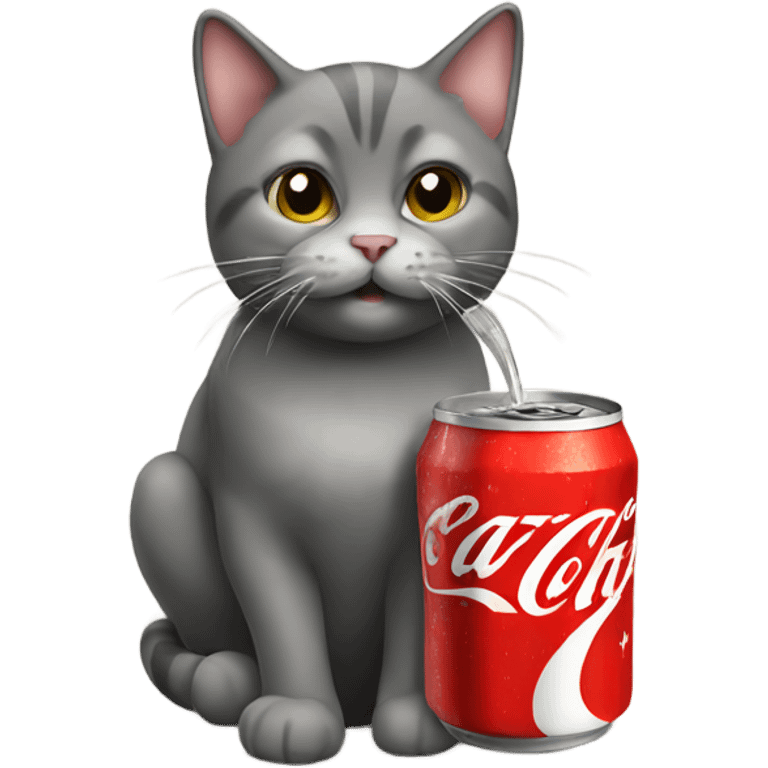 Cat drinks Coke emoji