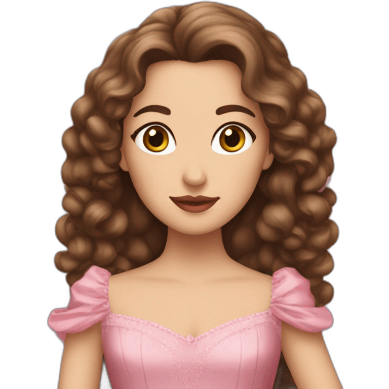 Christine Daae with brown hair and pink gown emoji