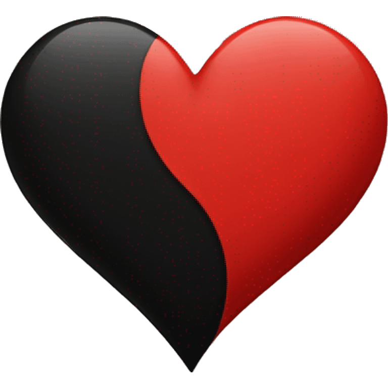 Half black and red heart emoji