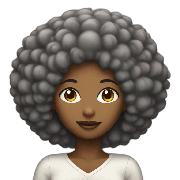 black woman with afro emoji